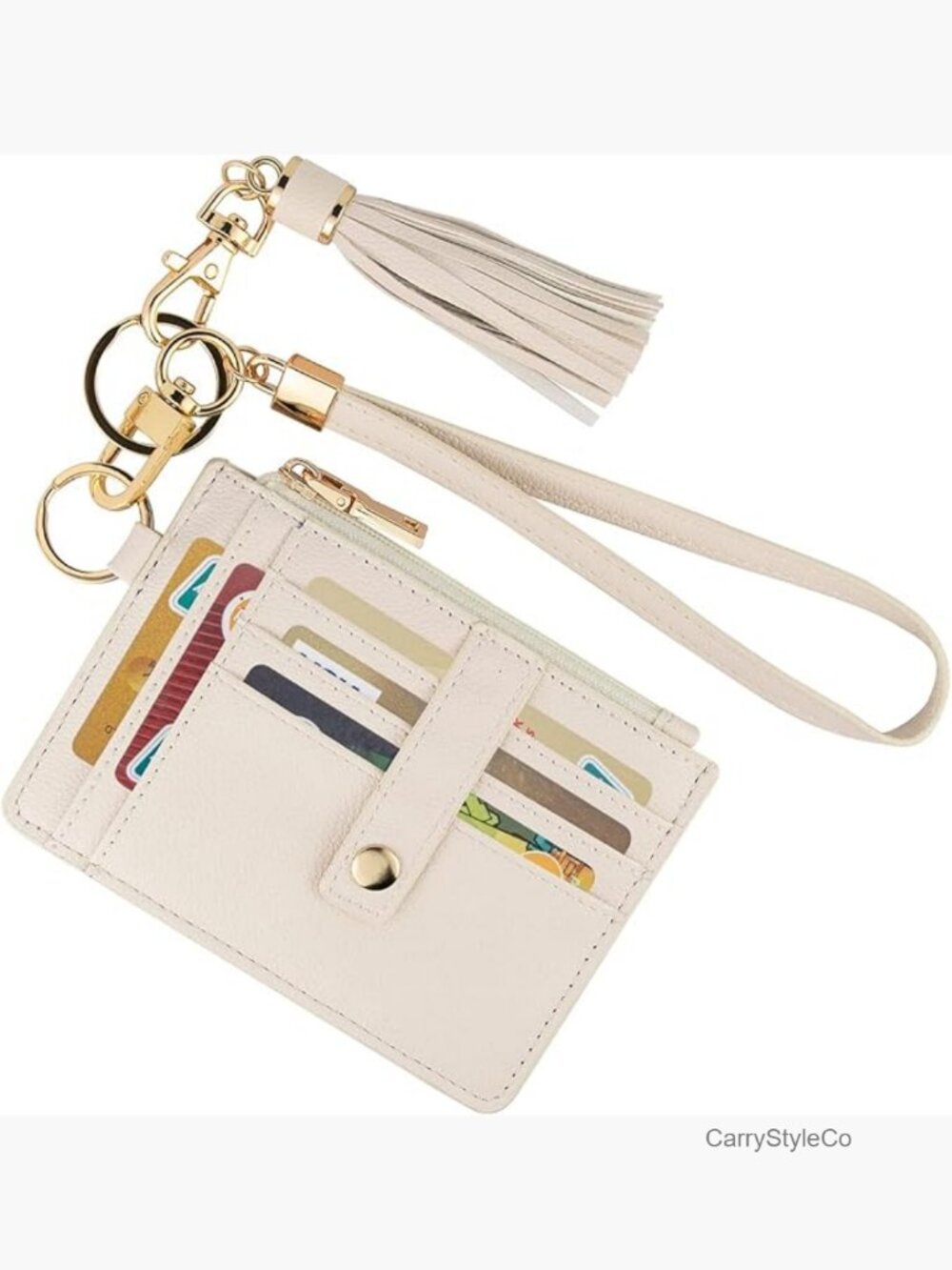 RFID Wristlet Wallet Keychain Card Holder - 8 Slots, Vegan Leather